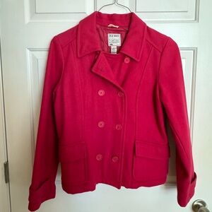 Old Navy bright pink peacoat. Size L.